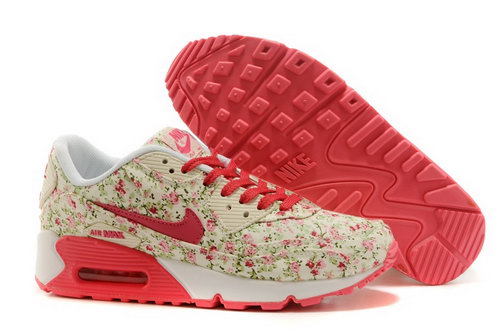 Nike Air Max 90 Womenss Shoes Online Light Gray Flower Pink New Zealand